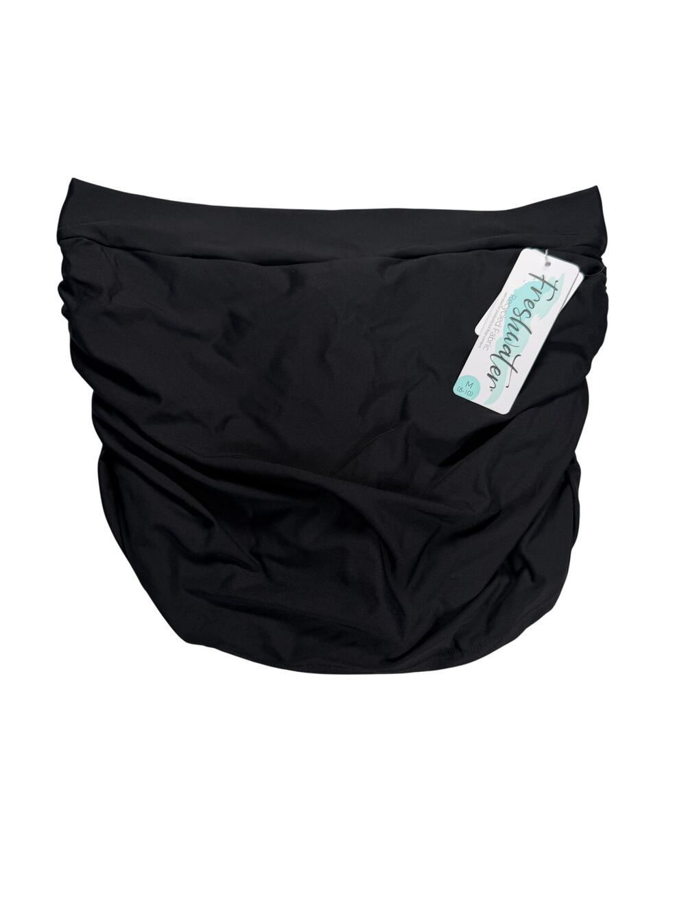 Freshwater Bikini Skirt Women's Medium Black Ruched Full Coverage Mid Rise NWT